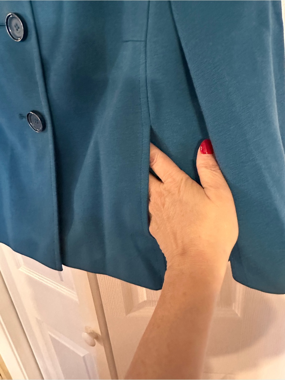 Talbots Teal Button-Front Jacket Size 12 - Picture 3 of 5